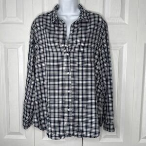 Grayson by Frank & Eileen Button Up Shirt Blue Plaid Women's Size 05 XL The Hero